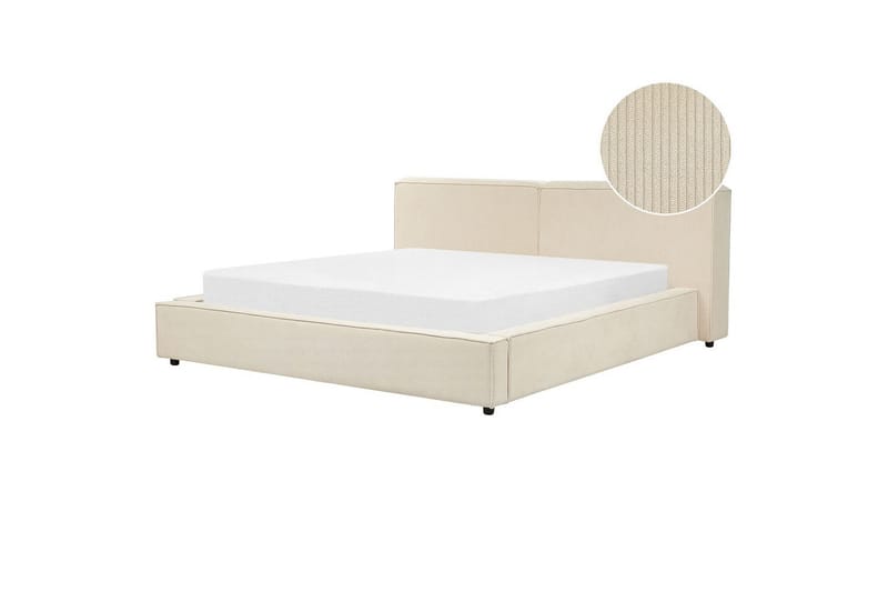 Säng med lamellram Linards - Beige/Manchestertyg, 180x200 cm - Möbler - Säng - Sängram & sängstomme