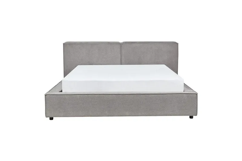 Säng med lamellram Linards - Grå/Polyester, 160x200 cm - Möbler - Säng - Sängram & sängstomme
