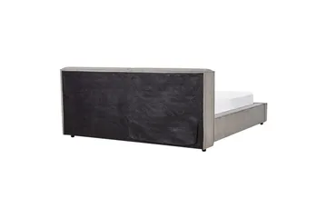 Säng med lamellram Linards - Grå/Polyester, 160x200 cm - Möbler - Säng - Sängram & sängstomme