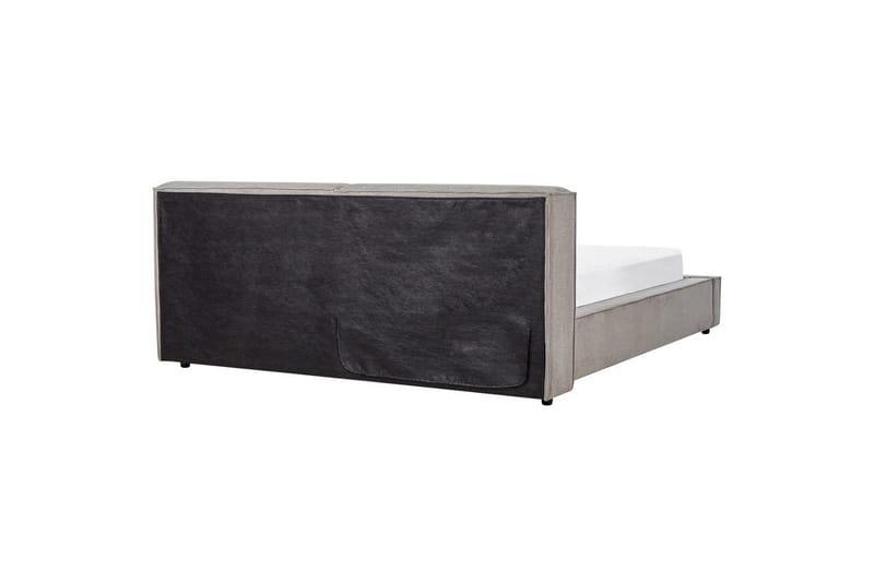 Säng med lamellram Linards - Grå/Polyester, 180x200 cm - Möbler - Säng - Sängram & sängstomme
