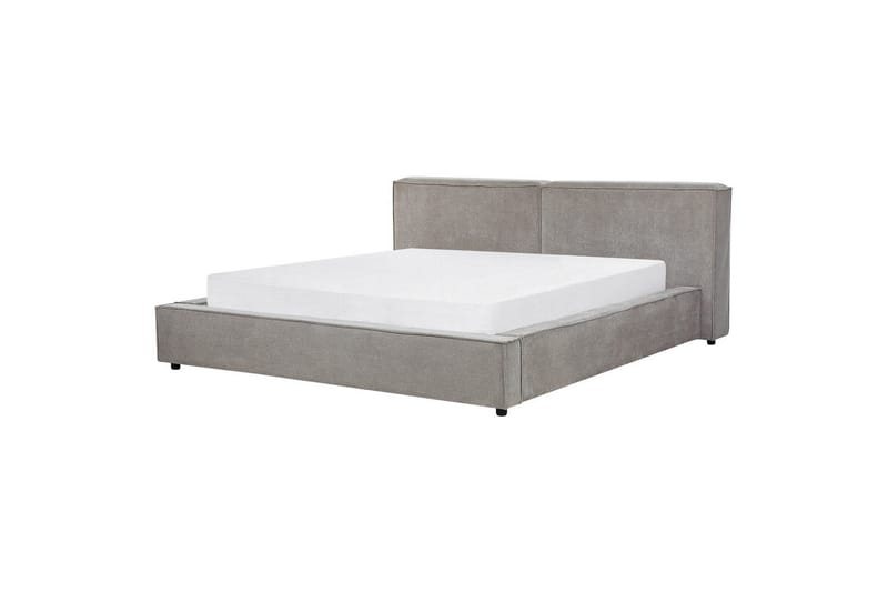 Säng med lamellram Linards - Grå/Polyester, 180x200 cm - Möbler - Säng - Sängram & sängstomme