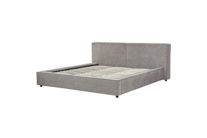Säng med lamellram Linards - Grå/Polyester, 180x200 cm - Möbler - Säng - Sängram & sängstomme