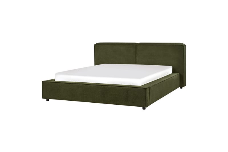 Säng med lamellram Linards - Grön/Bouclé, 160x200 cm - Möbler - Säng - Sängram & sängstomme