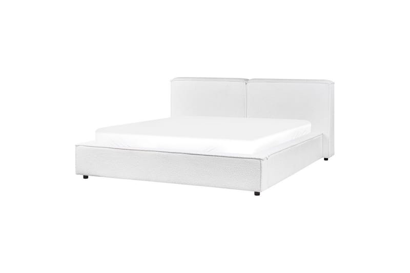 Säng med lamellram Linards - Vit/Bouclé, 160x200 cm - Möbler - Säng - Sängram & sängstomme