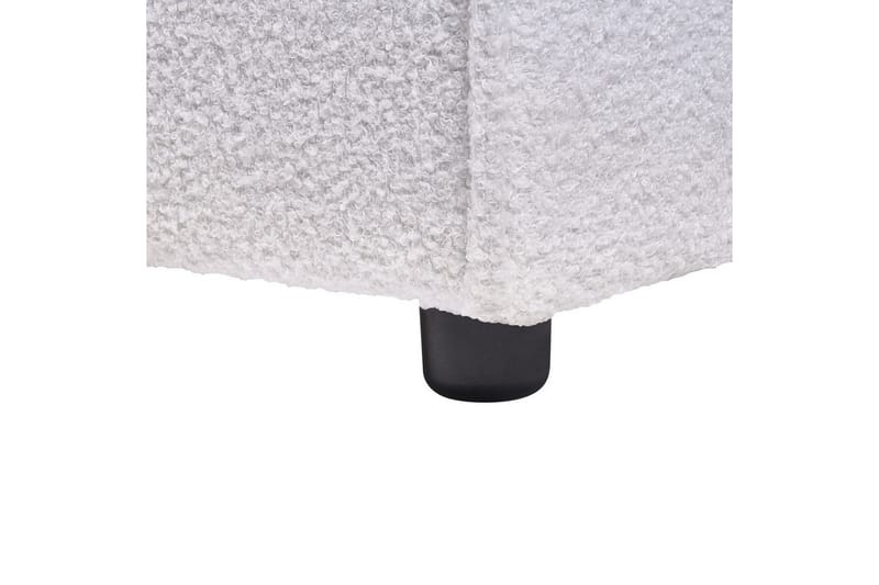 Säng med lamellram Linards - Vit/Bouclé, 160x200 cm - Möbler - Säng - Sängram & sängstomme