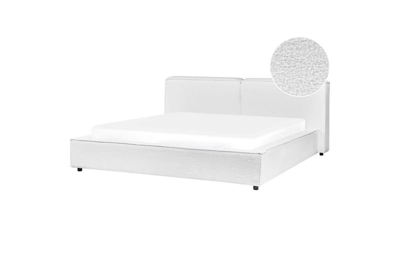 Säng med lamellram Linards - Vit/Bouclé, 180x200 cm - Möbler - Säng - Sängram & sängstomme