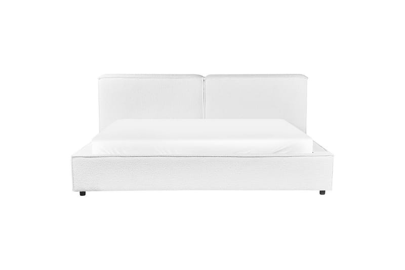 Säng med lamellram Linards - Vit/Bouclé, 180x200 cm - Möbler - Säng - Sängram & sängstomme