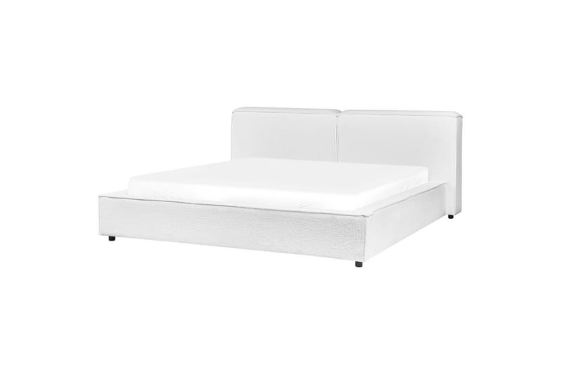 Säng med lamellram Linards - Vit/Bouclé, 180x200 cm - Möbler - Säng - Sängram & sängstomme