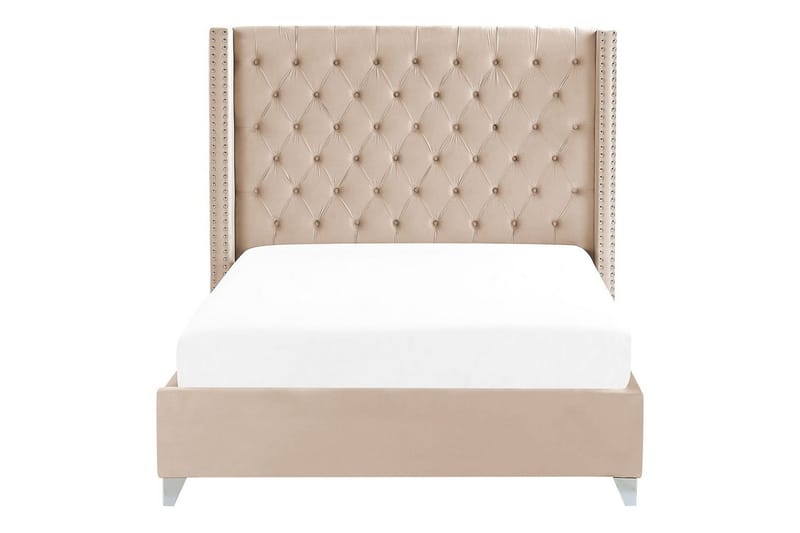 Säng med lamellram Lubbon - Beige, Silver, 140x200 cm - Möbler - Säng - Sängram & sängstomme