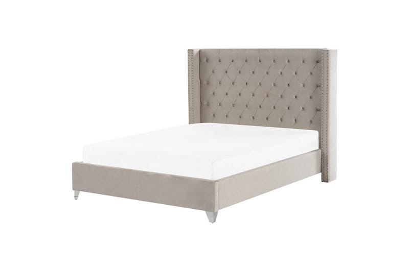 Säng med lamellram Lubbon, Ljusgrå, Silver, 180x200 cm