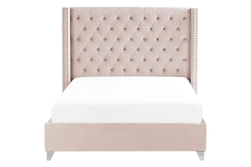 Säng med lamellram Lubbon - Rosa, Silver, 160x200 cm - Möbler - Säng - Sängram & sängstomme