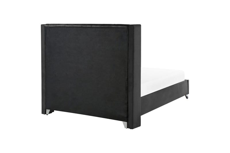 Säng med lamellram Lubbon - Svart, Silver, 160x200 cm - Möbler - Säng - Sängram & sängstomme