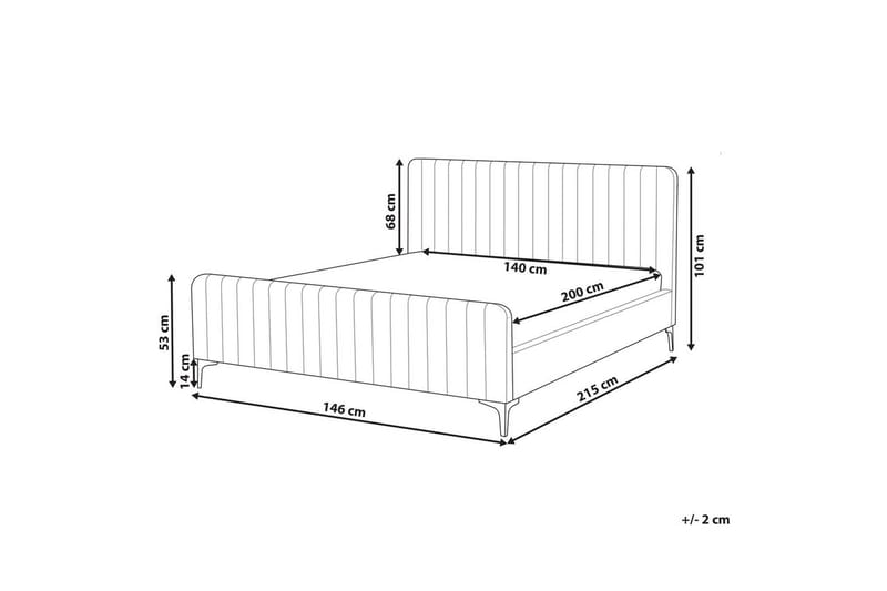 Säng med lamellram Lunan - Beige, svart/Bouclé, 140x200 cm - Möbler - Säng - Sängram & sängstomme