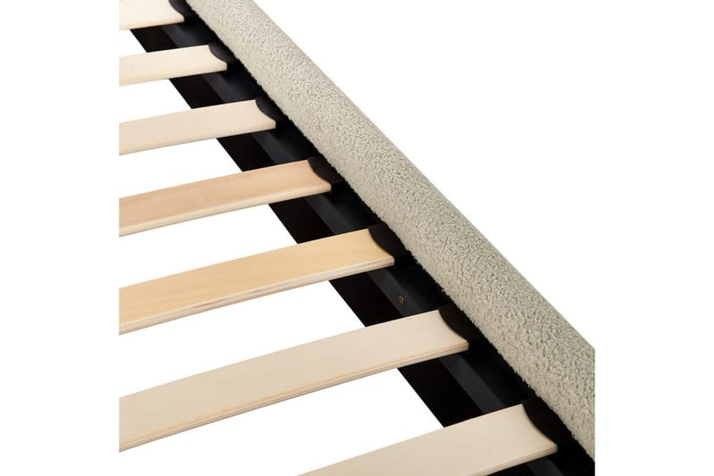 Säng med lamellram Lunan - Beige, svart/Bouclé, 140x200 cm - Möbler - Säng - Sängram & sängstomme