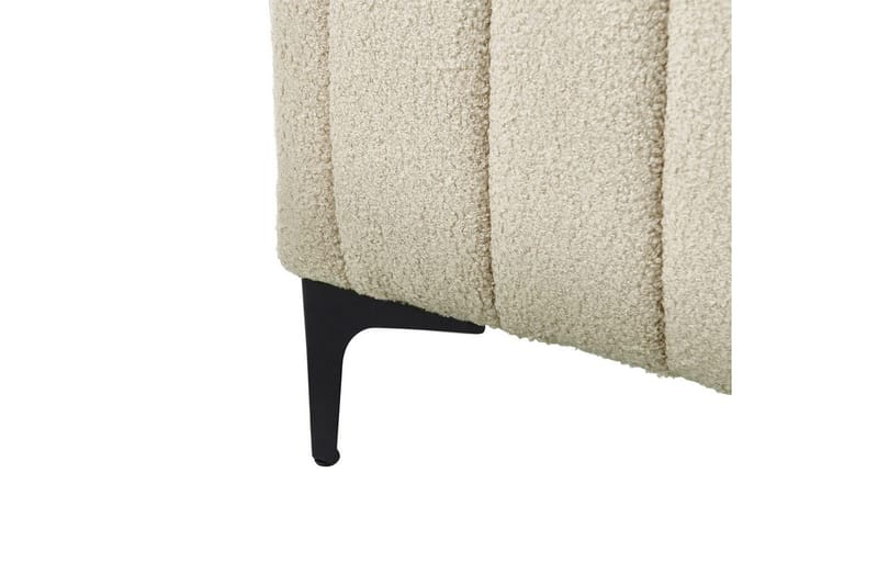 Säng med lamellram Lunan - Beige, svart/Bouclé, 140x200 cm - Möbler - Säng - Sängram & sängstomme