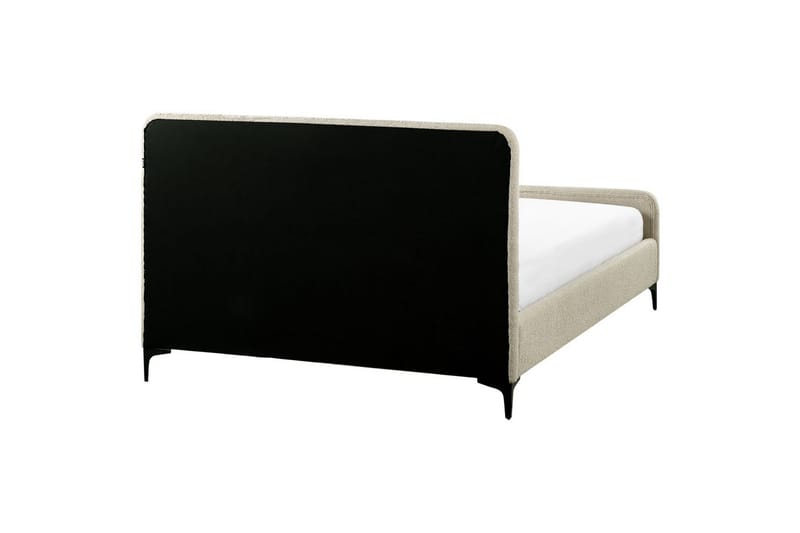 Säng med lamellram Lunan - Beige, svart/Bouclé, 140x200 cm - Möbler - Säng - Sängram & sängstomme