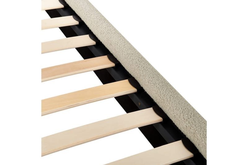 Säng med lamellram Lunan - Beige, svart/Bouclé, 160x200 cm - Möbler - Säng - Sängram & sängstomme