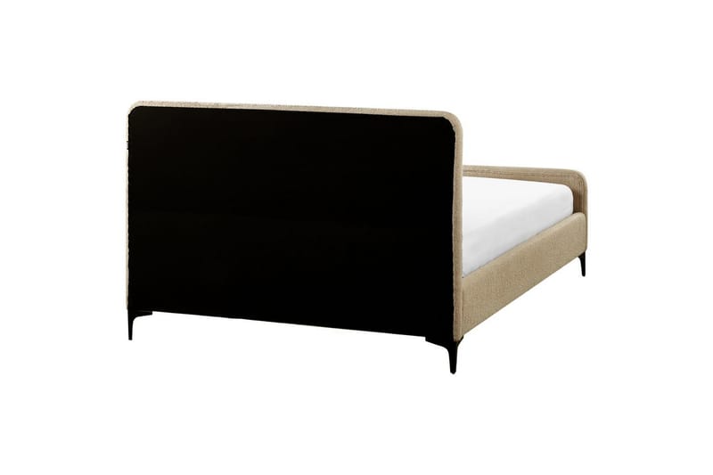 Säng med lamellram Lunan - Taupe, svart/Bouclé, 140x200 cm - Möbler - Säng - Sängram & sängstomme