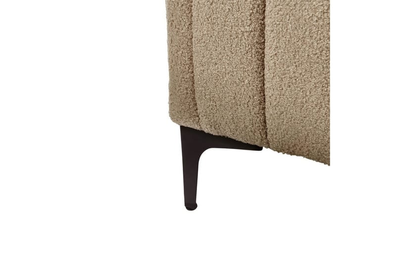 Säng med lamellram Lunan - Taupe, svart/Bouclé, 160x200 cm - Möbler - Säng - Sängram & sängstomme