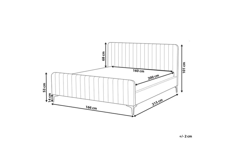 Säng med lamellram Lunan - Taupe, svart/Bouclé, 160x200 cm - Möbler - Säng - Sängram & sängstomme