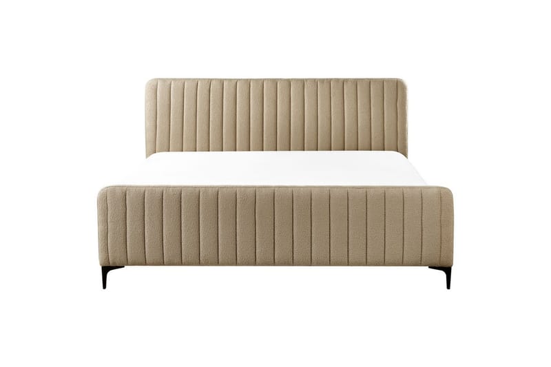 Säng med lamellram Lunan - Taupe, svart/Bouclé, 180x200 cm - Möbler - Säng - Sängram & sängstomme