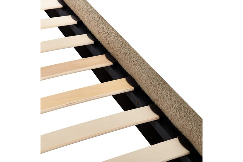Säng med lamellram Lunan - Taupe, svart/Bouclé, 180x200 cm - Möbler - Säng - Sängram & sängstomme