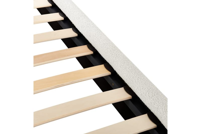 Säng med lamellram Lunan - Vit, Svart/Bouclé, 140x200 cm - Möbler - Säng - Sängram & sängstomme