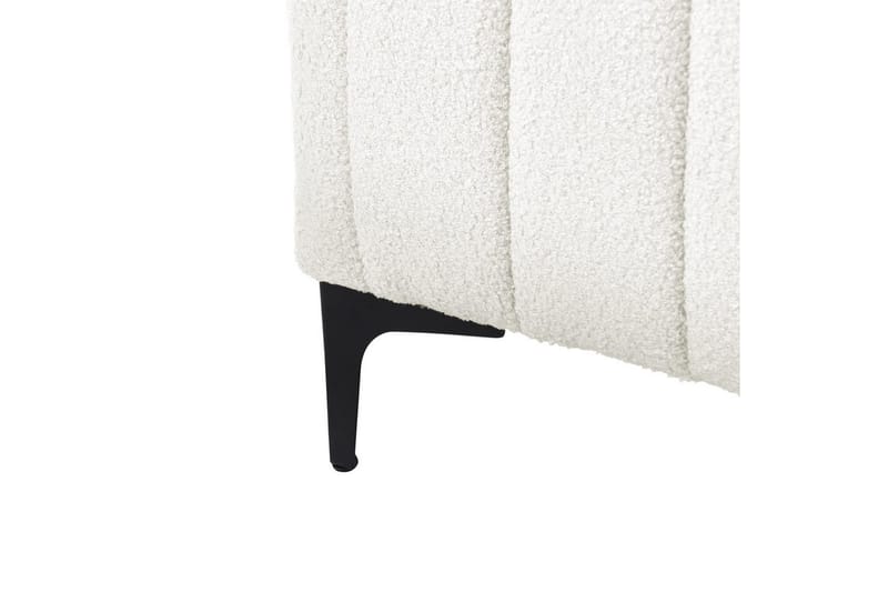 Säng med lamellram Lunan - Vit, Svart/Bouclé, 140x200 cm - Möbler - Säng - Sängram & sängstomme
