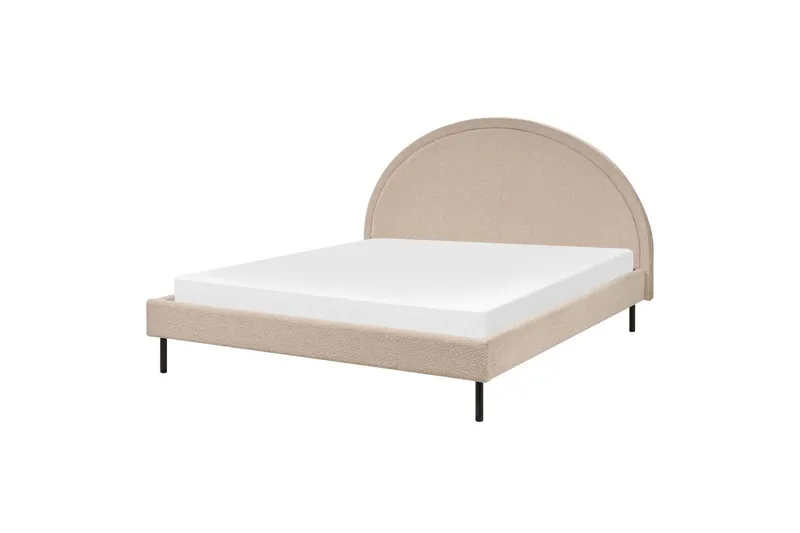 Säng med lamellram Margut, Beige/Bouclé, 160x200 cm
