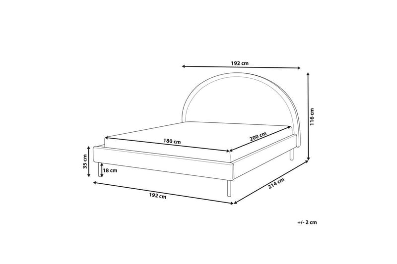 Säng med lamellram Margut - Beige/Bouclé, 180x200 cm - Möbler - Säng - Sängram & sängstomme