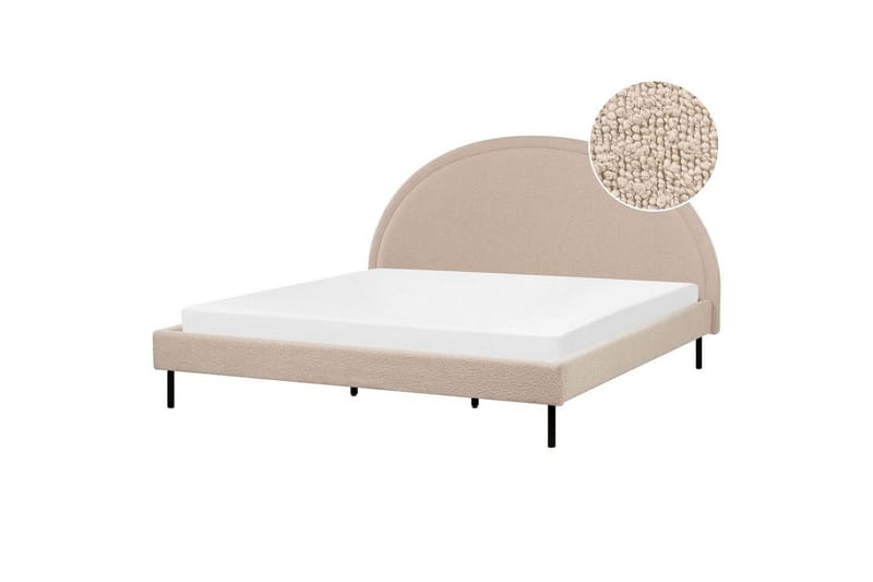 Säng med lamellram Margut - Beige/Bouclé, 180x200 cm - Möbler - Säng - Sängram & sängstomme