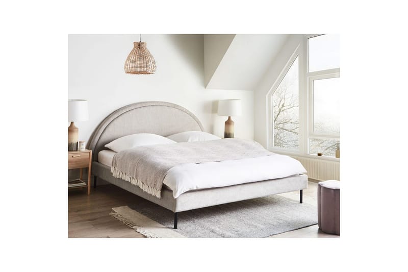 Säng med lamellram Margut - Grå/Polyester, 180x200 cm - Möbler - Säng - Sängram & sängstomme