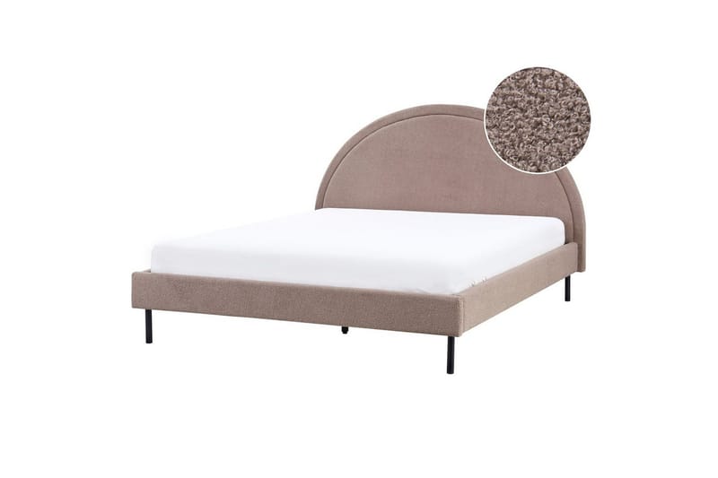 Säng med lamellram Margut - Taupe/Bouclé, 160x200 cm - Möbler - Säng - Sängram & sängstomme