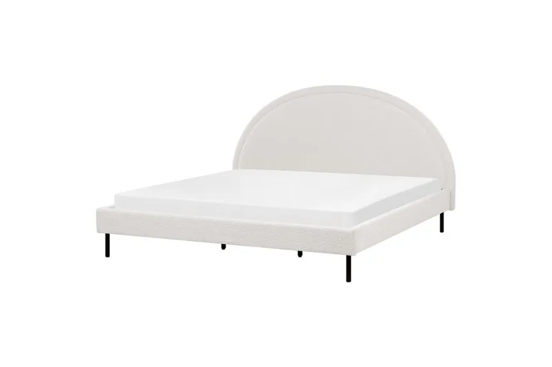 Säng med lamellram Margut - Vit/Bouclé, 180x200 cm - Möbler - Säng - Sängram & sängstomme