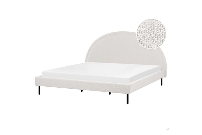 Säng med lamellram Margut - Vit/Bouclé, 180x200 cm - Möbler - Säng - Sängram & sängstomme