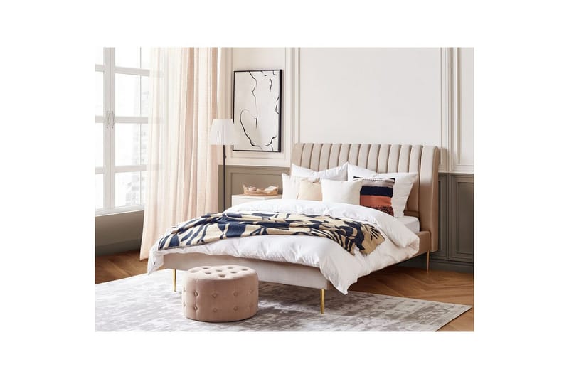 Säng med lamellram Marville - Beige, 140x200 cm - Möbler - Säng - Sängram & sängstomme