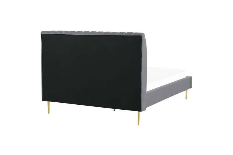 Säng med lamellram Marville - Grå, guld, 140x200 cm - Möbler - Säng - Sängram & sängstomme
