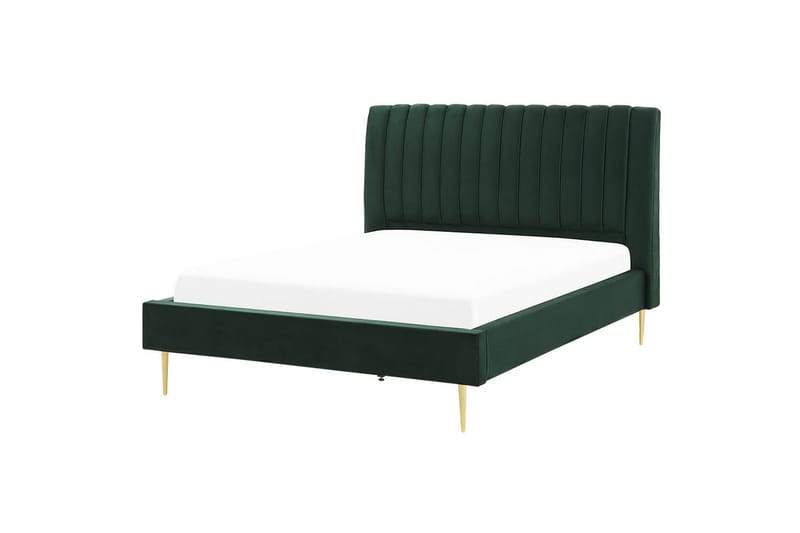 Säng med lamellram Marville - Grön, guld, 140x200 cm - Möbler - Säng - Sängram & sängstomme