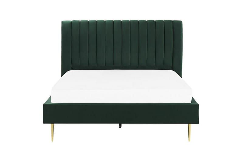 Säng med lamellram Marville - Grön, guld, 160x200 cm - Möbler - Säng - Sängram & sängstomme