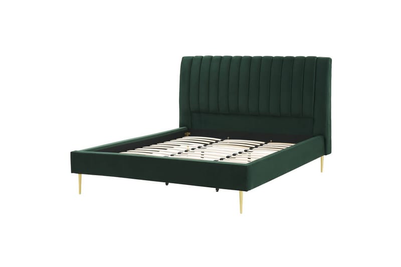 Säng med lamellram Marville - Grön, guld, 180x200 cm - Möbler - Säng - Sängram & sängstomme