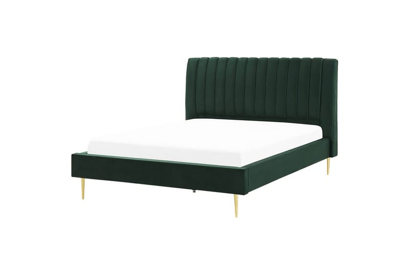 Säng med lamellram Marville - Grön, guld, 180x200 cm - Möbler - Säng - Sängram & sängstomme