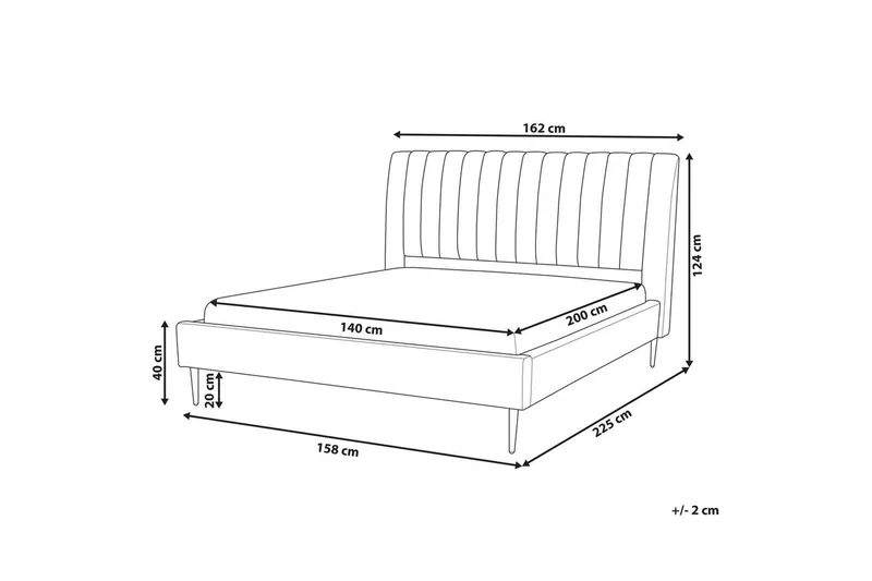 Säng med lamellram Marville - Rosa, guld, 140x200 cm - Möbler - Säng - Sängram & sängstomme