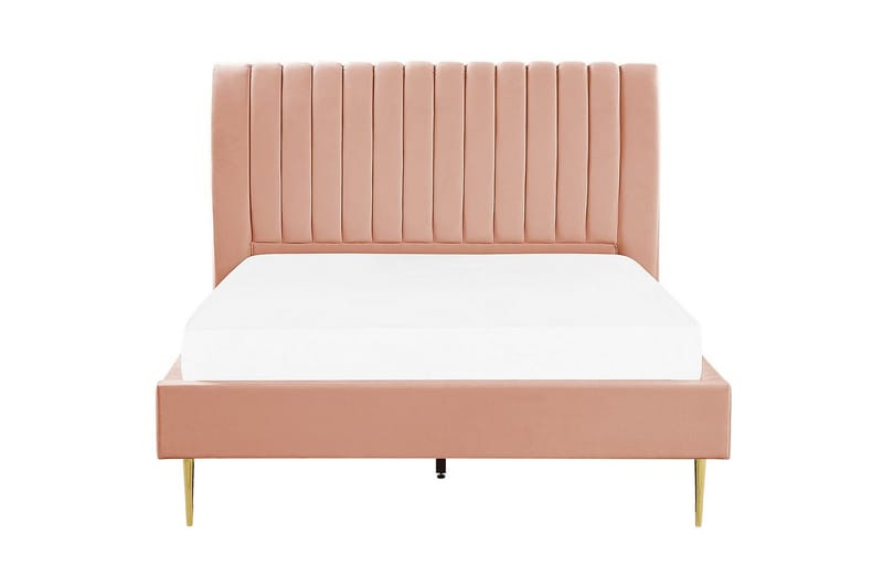 Säng med lamellram Marville - Rosa, guld, 140x200 cm - Möbler - Säng - Sängram & sängstomme