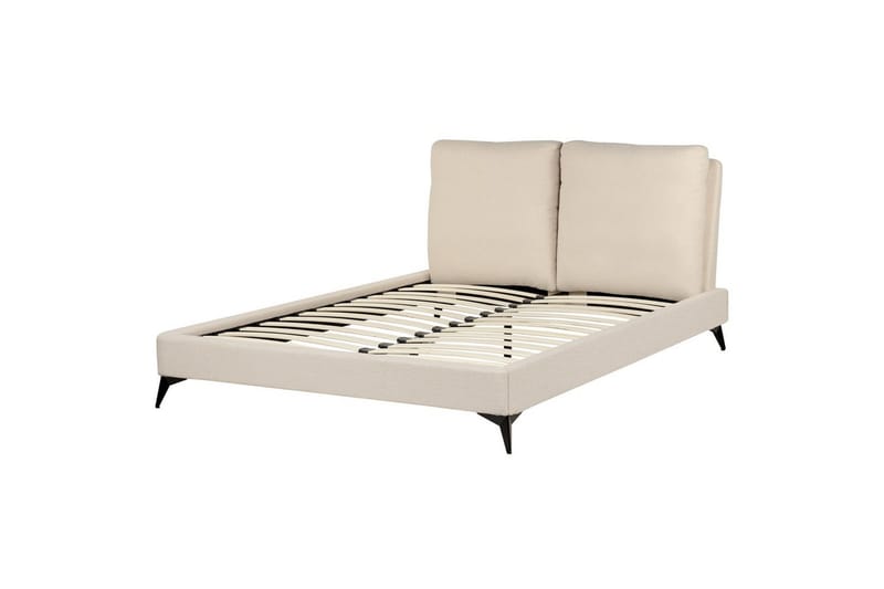 Säng med lamellram Melle, Beige/Bouclé, 140x200 cm