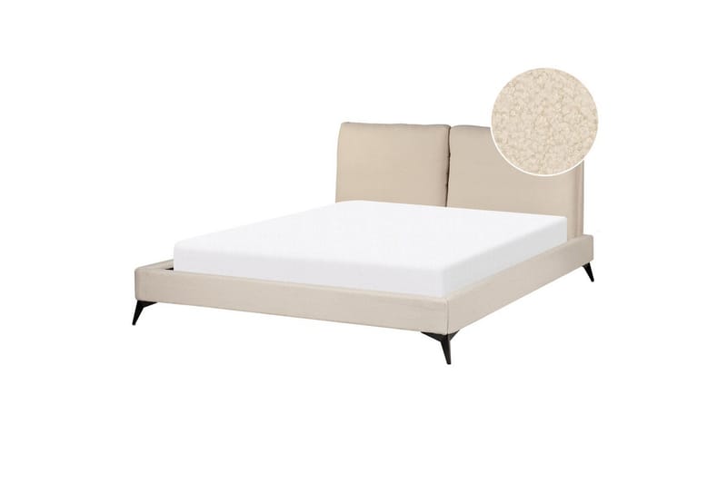 Säng med lamellram Melle - Beige/Bouclé, 160x200 cm - Möbler - Säng - Sängram & sängstomme