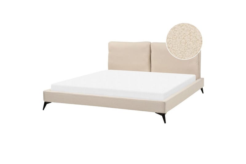 Säng med lamellram Melle - Beige/Bouclé, 180x200 cm - Möbler - Säng - Sängram & sängstomme
