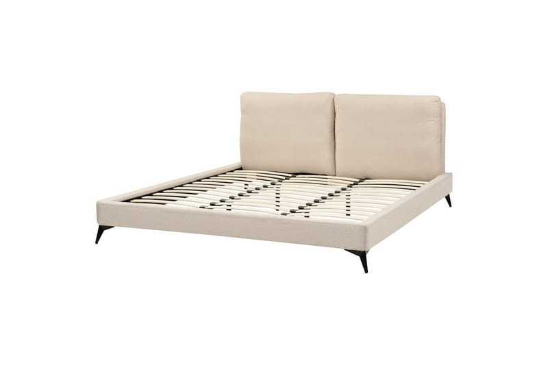 Säng med lamellram Melle, Beige/Bouclé, 180x200 cm