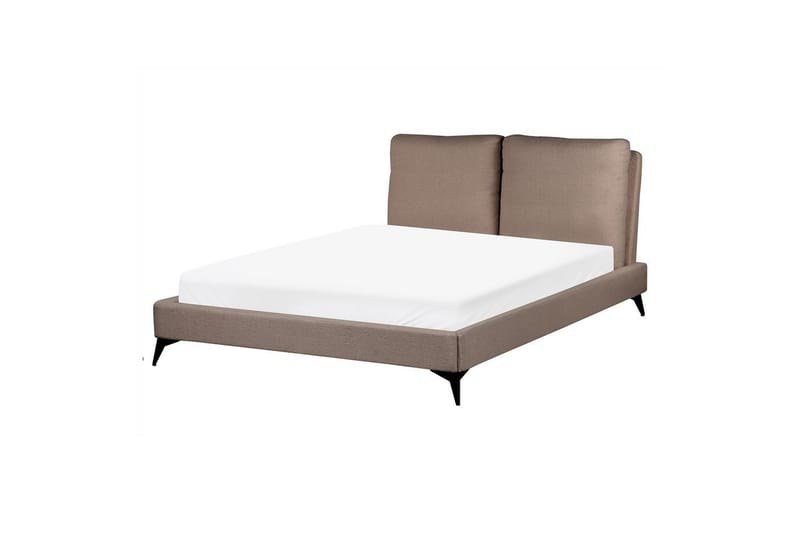 Säng med lamellram Melle - Brun, Svart/Bouclé, 140x200 cm - Möbler - Säng - Sängram & sängstomme