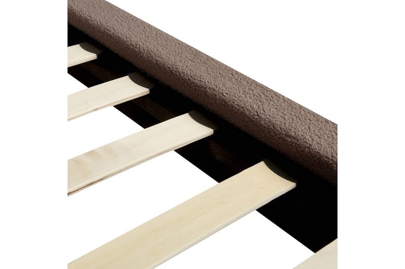 Säng med lamellram Melle - Brun, Svart/Bouclé, 160x200 cm - Möbler - Säng - Sängram & sängstomme