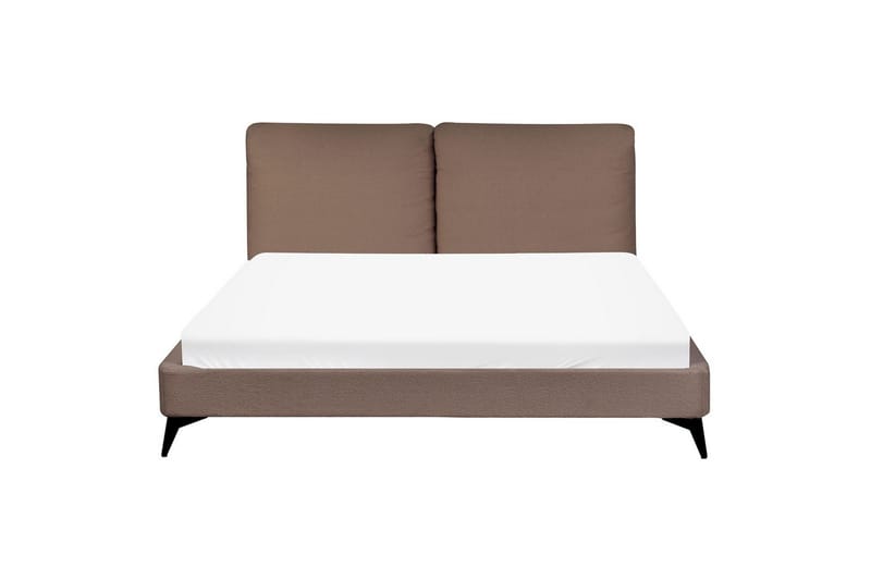 Säng med lamellram Melle - Brun, Svart/Bouclé, 160x200 cm - Möbler - Säng - Sängram & sängstomme